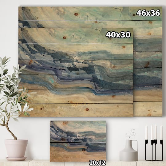 Designart - Coast Blue Sea Waves Watercolour